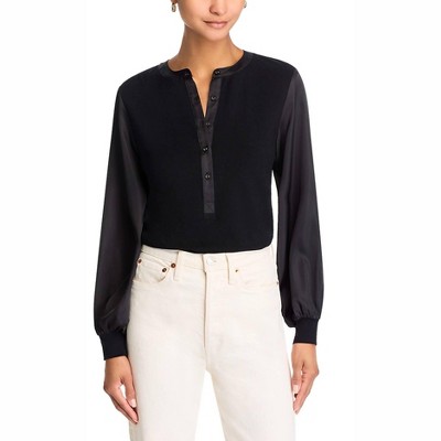 Women's Ribbed Satin Sleeve Top - SIX/FIFTY