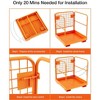 36" x 36" rolling forklift safety cage, 1800 lbs capacity; heavy-duty steel man basket with foldable platform and double-chain guardrail. - 2 of 4