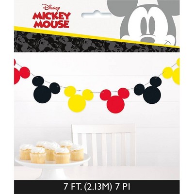 Mickey Mouse & Friends Garland Banner Party Decoration and Accessory: Disney Birthday Supplies for Kids, Multicolor