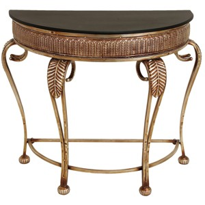 Traditional Metal Console Table Gold - Olivia & May: Half Moon Design, 40" Width, Indoor Use - 1 of 4