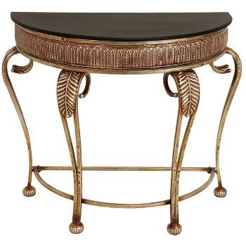 Traditional Metal Console Table Gold - Olivia & May