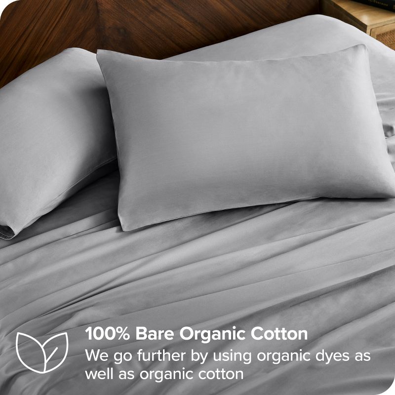 400 Thread Count Organic Cotton Sateen Bed Sheet Set by Bare Home, 4 of 9