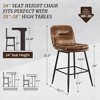 Arceso Double-Layer Upholstered Bar Stools Set of 4, Counter Height Bar Stools, 24 Inch Faux Leather Armless Barstool Chairs, Yellowish Brown - 2 of 4