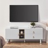 Farmhouse TV Stand for 60 Inch Television Stand, Entertainment Center with Open Shelf, Rustic Media Console TV Cabinet for Living Room, Gray - 2 of 4