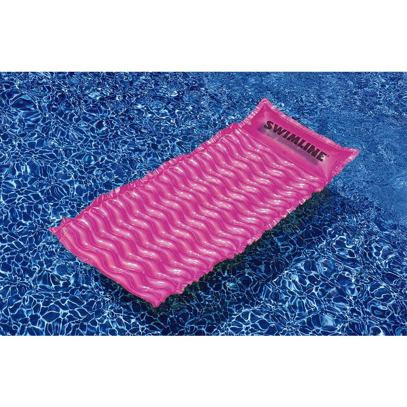 Swim Central 72" Inflatable Pink Bubble Swirled Swimming Pool Air Mattress Float, 3 of 4