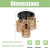 DAKAFUL 3-Light Hand-Woven Rattan Semi Flush Mount Ceiling Light ¨C Eco-Friendly Boho Farmhouse Fixture with E26 Base (Bulb Not Included)- Brown - 4 of 4