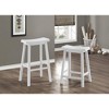 Monarch Specialties Bar Stool Set Of 2 Counter Height Saddle Seat Kitchen Wood White Contemporary Modern - 2 of 4