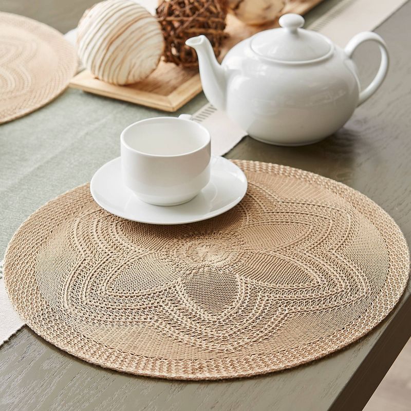 6pk Plastic Woven Floral Placemats - Design Imports, 4 of 8