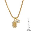 Steeltime Ladies 18k gold plated brass & enamel Our Lady of Guadalupe and simulated diamond pendant charms. Color Options: Blue, White - 3 of 4
