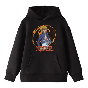 Yu-Gi-Oh! Joey Character With Spiral Background and Logo Youth Black Graphic Hoodie - 1 of 3