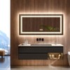 20-55in Oversize Led Dual Illuminated Bathroom Mirror Wall Mounted Antifog Vanity Mirror, Wall Decor Mirror - 3 of 4