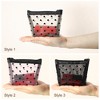 Unique Bargains Heart Shape Print Mesh Makeup Bag Black Beige Pink 6 Pcs - 3 of 4