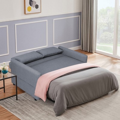 DOMETOUR Leisure Loveseat Sofa for Living Room Bedroom, Convertible Sleeper Sofa Bed with 2 Pillows
