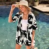 Women's Chic Leaf Print Beach Cover Up Top - Cupshe - 2 of 4