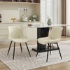 XINGHANZHENXUAN Black 2 Pcs Mid-Century Modern Dining Chairs, Breathable PU Fabric, 2-Inch Cushion, Sturdy Legs & Quick Assembly - 4 of 4