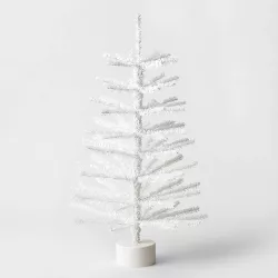 24" Unlit Tinsel Mini Artificial Christmas Tree White - Wondershop™