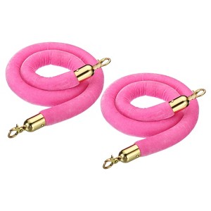Unique Bargains Velvet Crowd Control Barrier Rope with Snap Hooks for Posts Stand Queue 2 Pcs - 1 of 4