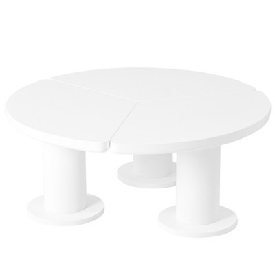 Bella Depot 39.4''W Petal-Shaped Coffee Table with 3 Thick Legs