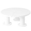 TiramisuBest Easy Assembly 2pc Nesting Coffee Table Set - Cream Cloud,Irregular (39.3"x13.7") & Round (15.7") Tables, Thick Legs, Living Room, White - 2 of 4
