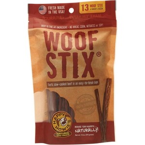 Happy Howie's Natural Beef Woof Stix Chewy & Soft Dog Treats - 6 Inch - 1 of 3