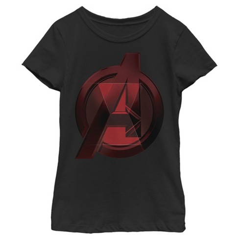 Girl's Marvel Black Widow Avenger Symbol T-shirt - Black - X Small : Target