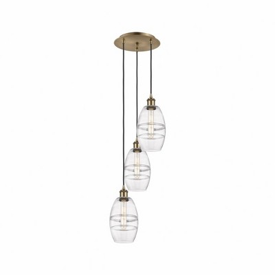 Vaz - 3 Light Cord Hung Multi Pendant In Industrial Style-25.13 Inches Tall and 12.38 Inches Wide
