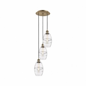 Vaz - 3 Light Cord Hung Multi Pendant In Industrial Style-25.13 Inches Tall and 12.38 Inches Wide - 1 of 1