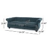 NicBex 83.25"Modular Sectional Sofa Couch with Tufted Back U-Style 3-Seater Sofa with Soft Cushion and Wood Legs for Living Room,Apartment,Blue - 3 of 4