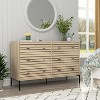 CIPACHO 6 Drawer Bedroom Dresser Wide Chest of Drawers with Metal Legs and Carved Lines Wooden Dresser Bedroom Storage Furniture for Living Room - 4 of 4