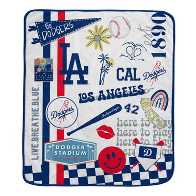 MLB Los Angeles Dodgers Native Fan Royal Plush Blanket