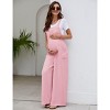 Clearlove Maternity Jumpsuit Women's Casual Sleeveless Tie Loose Jumpsuit With Pockets - 3 of 4