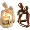 Romantic Couple Figurines Statue, Hugging Couple Sculptures, Modern Aesthetic Home Decorations for Bedroom Living Room Desktop Bookshelf Coffee Table - 3 of 4