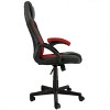 Elama High Back Adjustable Faux Leather Office Chair in Black and Red - 2 of 4