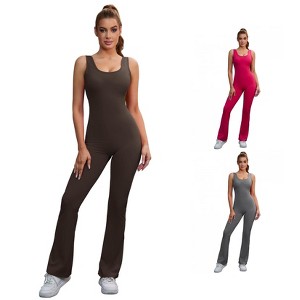 INSPIRE CHIC 3 Pcs Women's Hollow Back One Piece Long Workout Fitness Full Body Shapers - 1 of 4