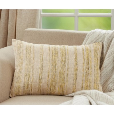 Premium Cotton Striped Yellow Euro Throw Pillow Cover