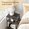 End Table with Built-in Charging Station 3-Tier Nightstand with USB Ports and Power Outlets Side Table for Living Room - 3 of 4