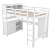 NicBex Full Size Bunk Bed with Desk Pine Frame Bed Frame with Storage Cabinet, Wardrobe, Bedside Table, Guardrails and Ladder, Space Saving - 3 of 4