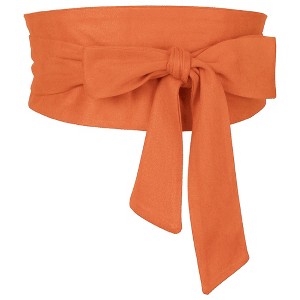 INSPIRE CHIC Women's Solid Bowknot Self Tie Wrap Wide Sash Waistband Belt 1 Pc - 1 of 4