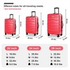BEAFUP Luggage Sets ABS+PC Hardshell 3pcs Luggage Hardside Lightweight Durable SuitcaseSpinner Wheels Suitcase with TSA Lock (20/24/28), Red - 3 of 4