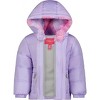 LONDON FOG Little/Big Girls' Heavyweight Fleece Lined Puffer Jacket with Headband - 2 of 4