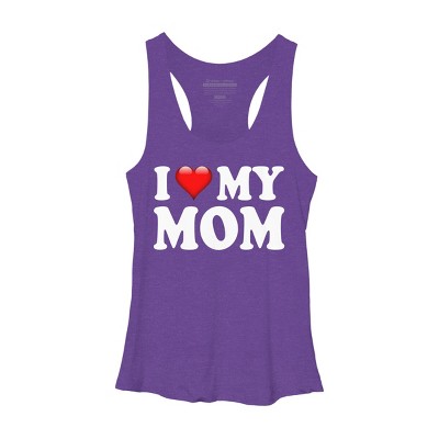 Women's Design By Humans I Love My Mom Bold Text By ArmyTee Racerback Tank Top