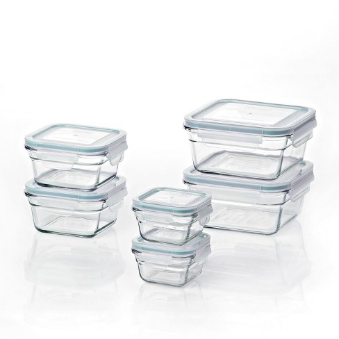 Glasslock Mini 5 and 7 Ounce Tempered Glass Food Storage Container Set, 8 Pieces