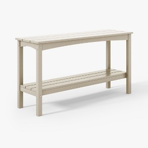 WestinTrends Malibu 55" All Weather HDPE Outdoor Patio Two Shelf Table - 1 of 4