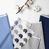 Bacati - Elephants Long Crib Rail Guard Cover Blue/Gray - 2 of 4