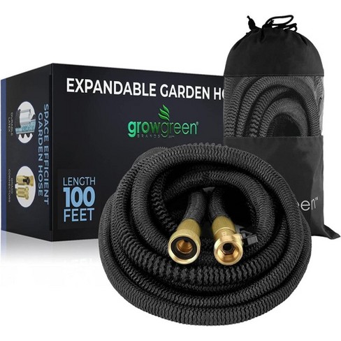 Growgreen Garden Hose With Storage Sack, Expandable Garden Hose, Flexible  And Lightweight, Durable Double Latex Core, Solid Brass Connectors : Target