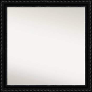 30" x 30" Non-Beveled Corded Black Wall Mirror - Amanti Art