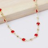 RMZ GOLD NYC 18K GOLD PLATED HIGH POLISH FINISH RED CRYSTAL ANKLET - 3 of 4