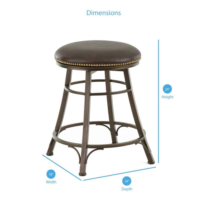 Bali 24&#34; Backless Swivel Counter Height Barstool Metal - Steve Silver Co., 3 of 5