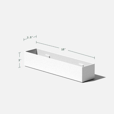 White Plastic-Stone Composite Short Planter Box
