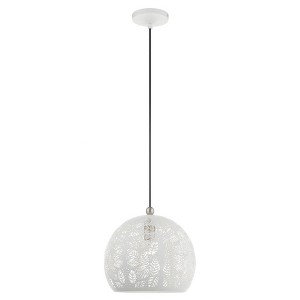Livex Lighting Chantily 1 - Light Pendant in  White/Brushed Nickel - 1 of 4